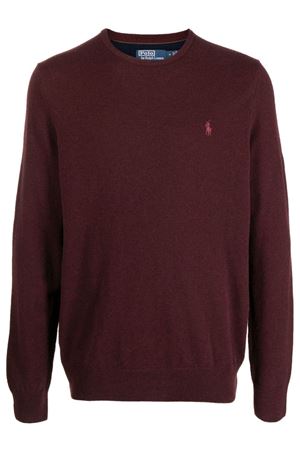 Maglione in lana bordeaux RALPH LAUREN | 710876714006AGEDWINE